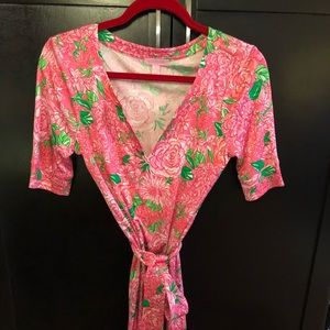 Lilly Pulitzer Pink Floral Tie Dress